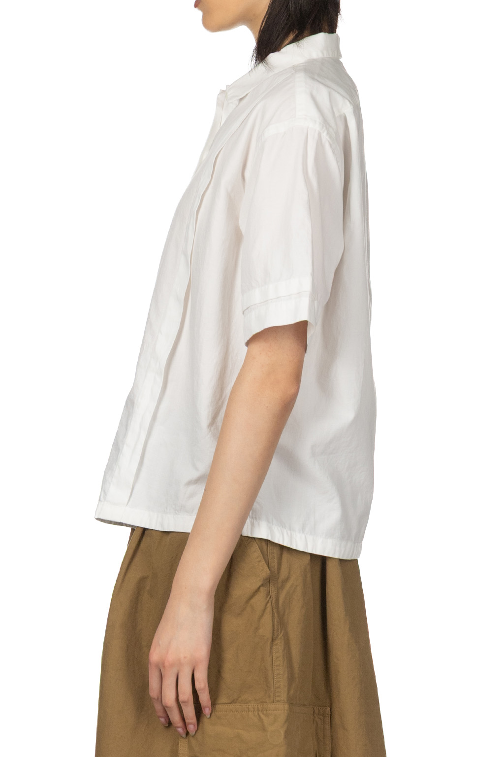 Tigre Brocante - Organic Twill Tuck Beach Short Sleeve Shirt - White