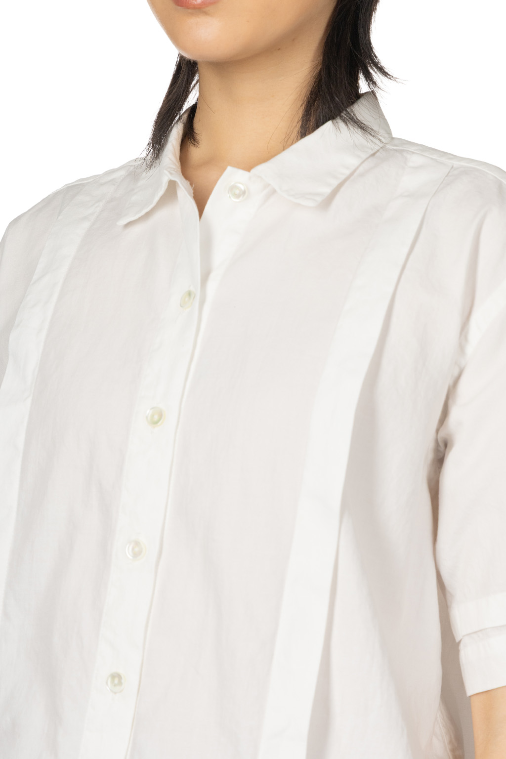 Tigre Brocante - Organic Twill Tuck Beach Short Sleeve Shirt - White