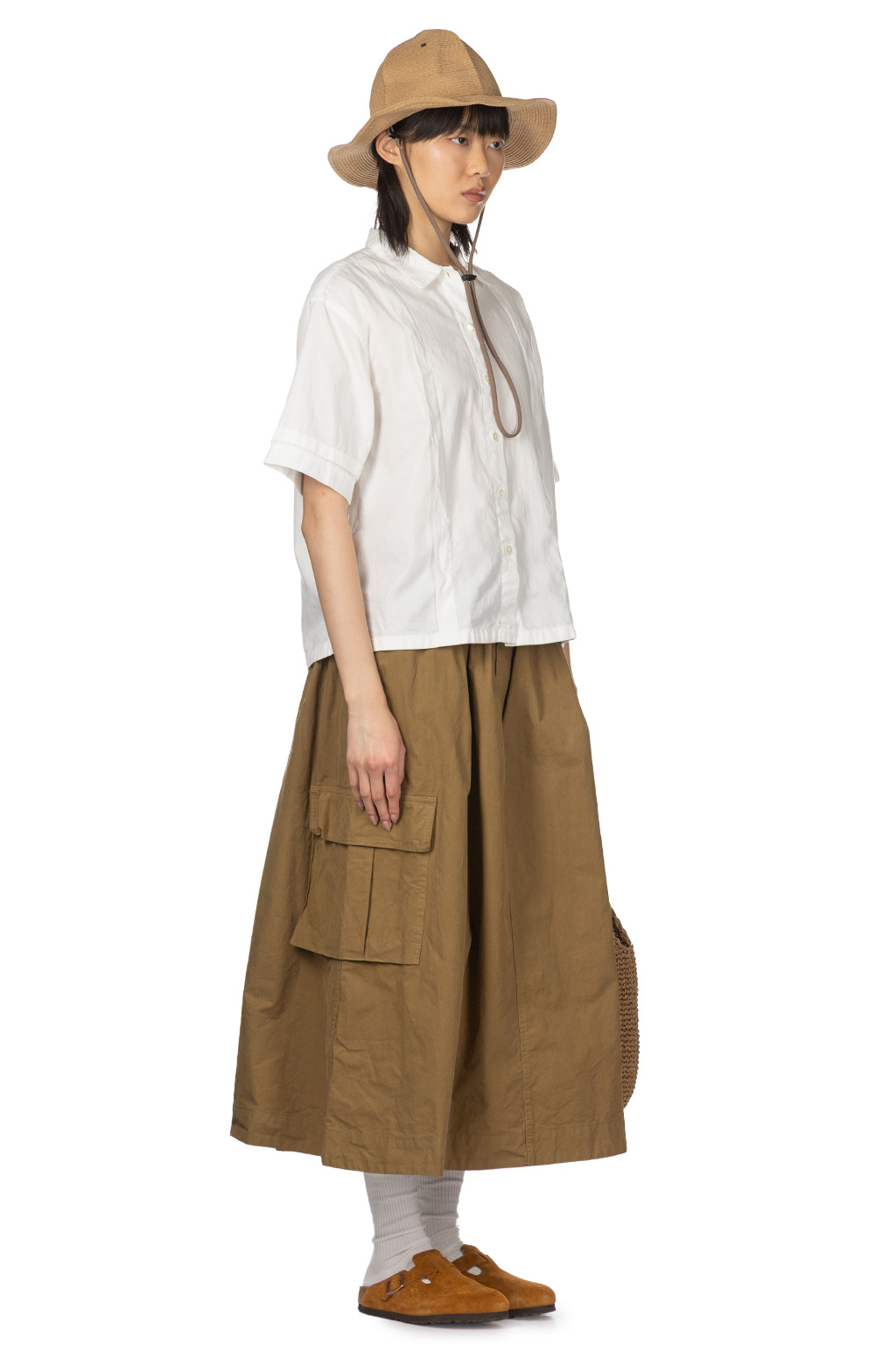 Tigre Brocante - Organic Twill Tuck Beach Short Sleeve Shirt - White