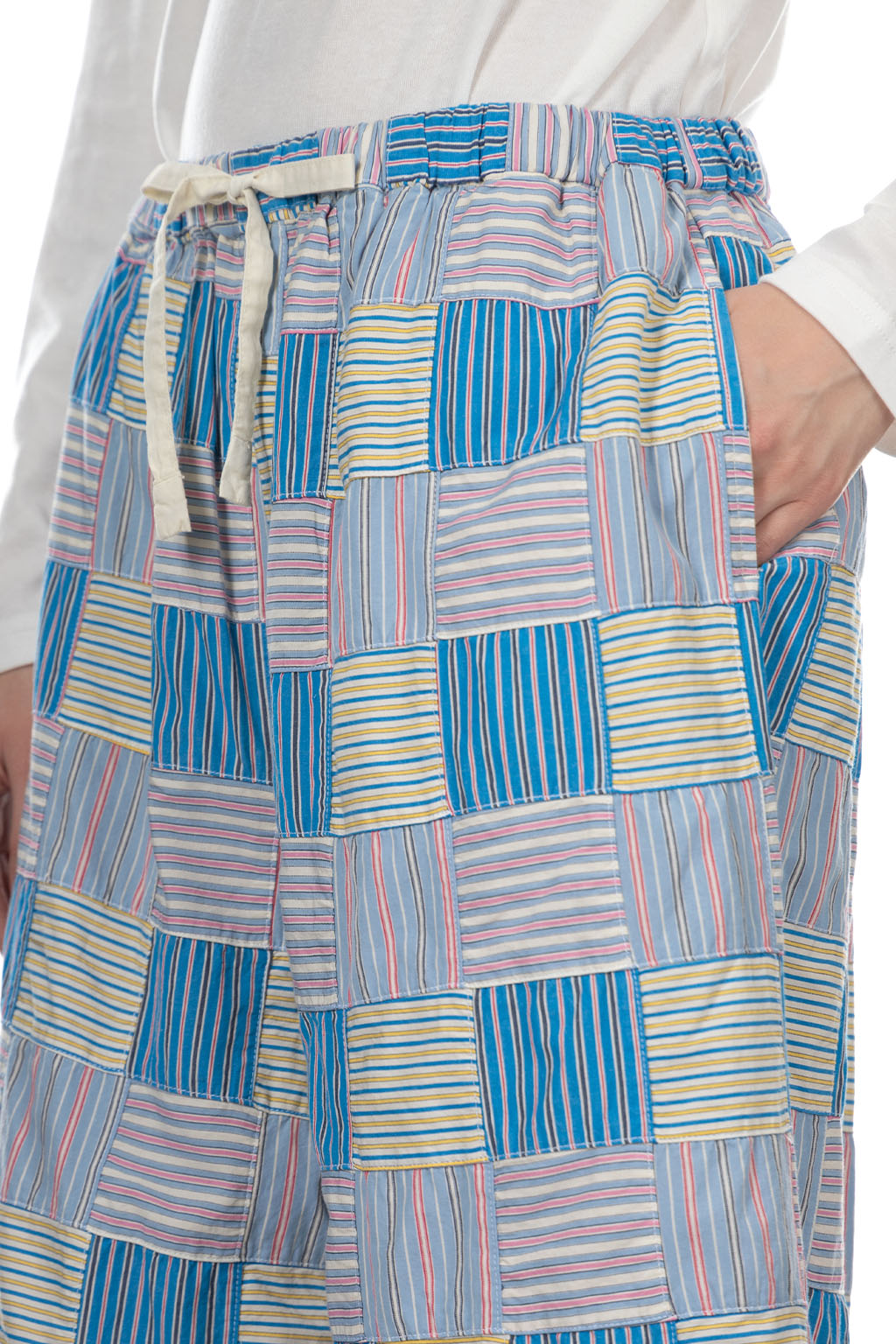 Tigre Brocante - Striped Patch Gathered Wide Pants