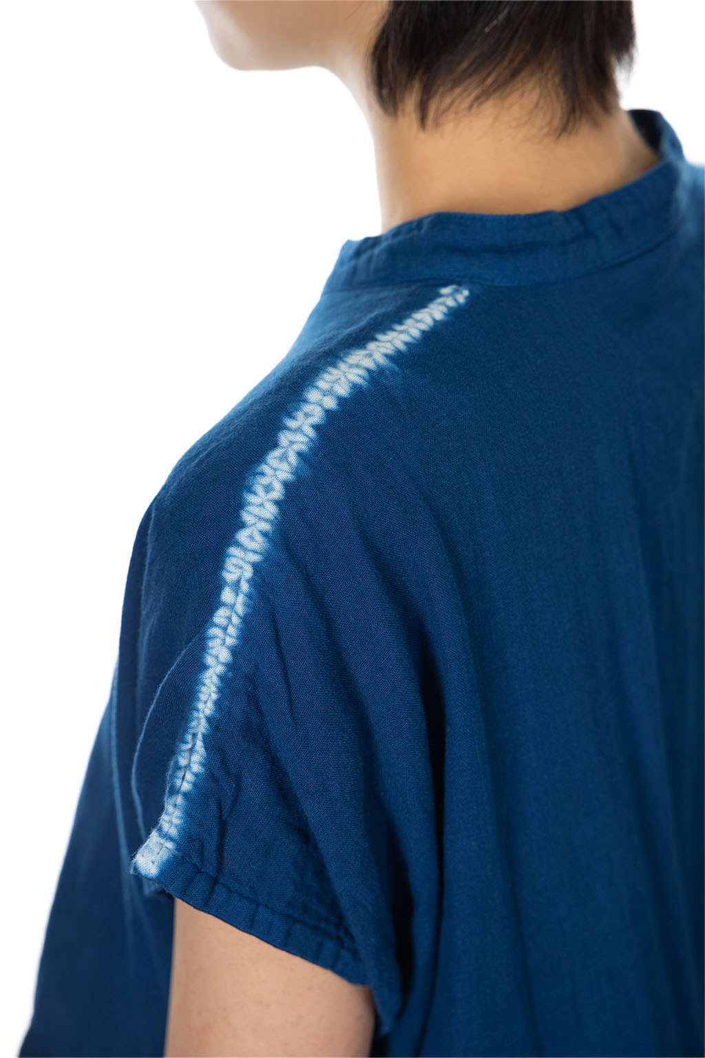 Tigre Brocante - Thin Line Over-Gathered Drop Tunic - Indigo