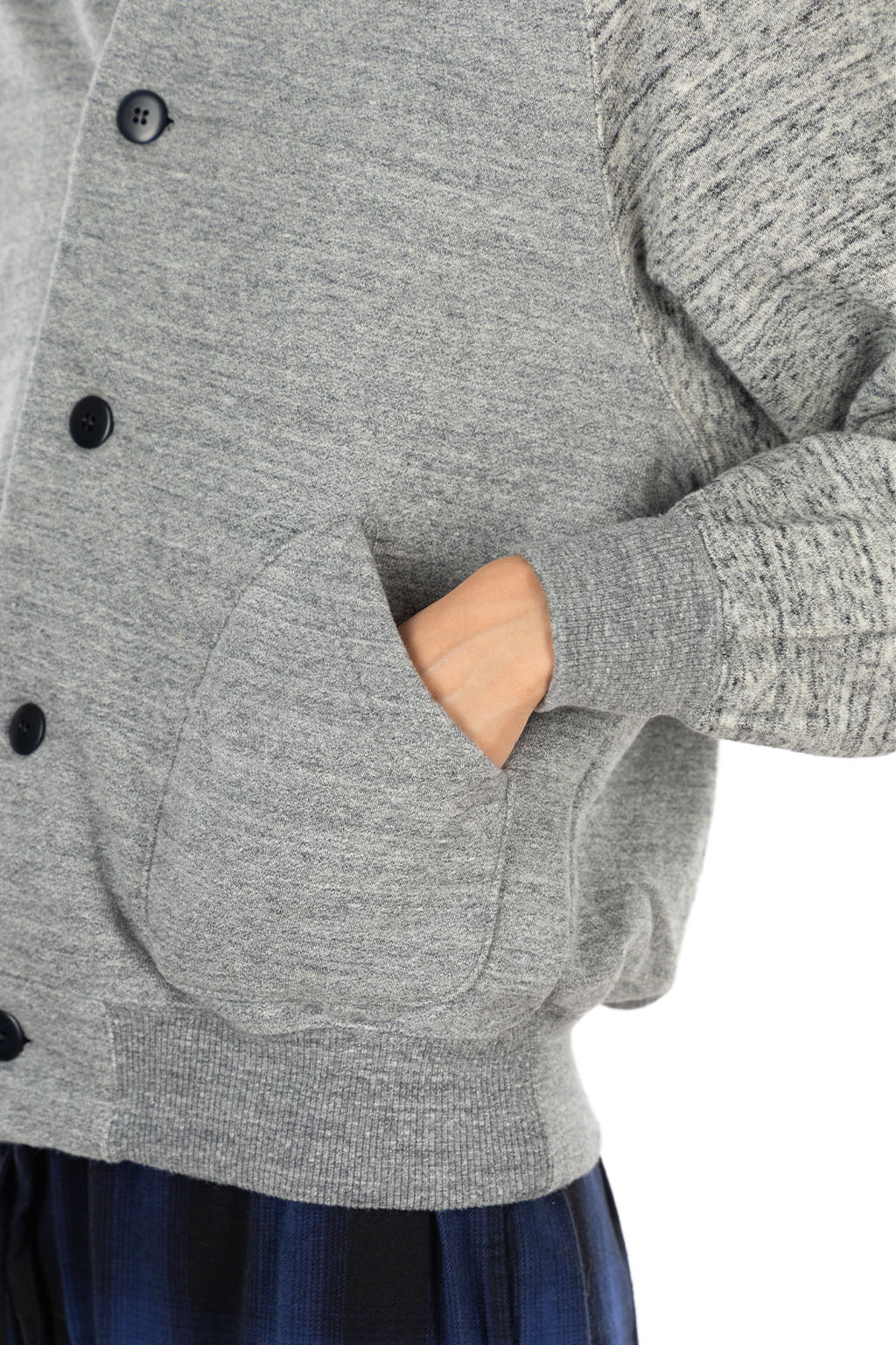 Tigre Brocante - Women Vintage Heathered Fleece Baseball Jacket - Grey