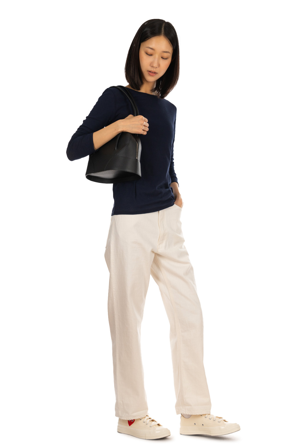 Tu es mon Tresor - Crew Neck Top - Navy