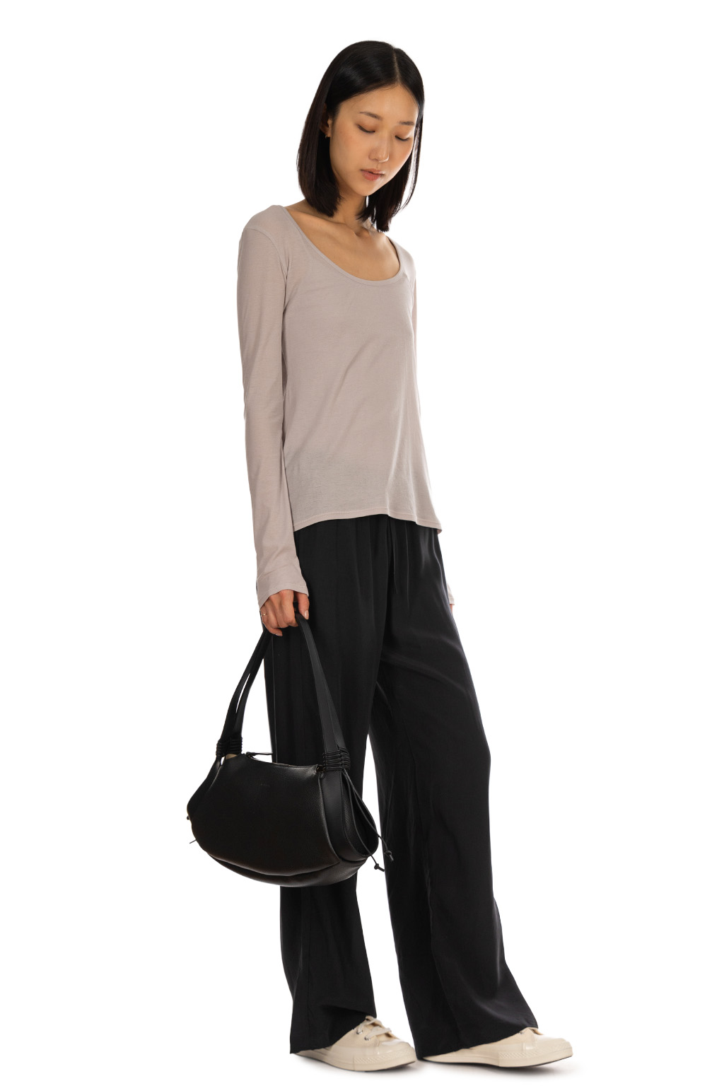 Tu es mon Tresor - U-Neck Top - Greige