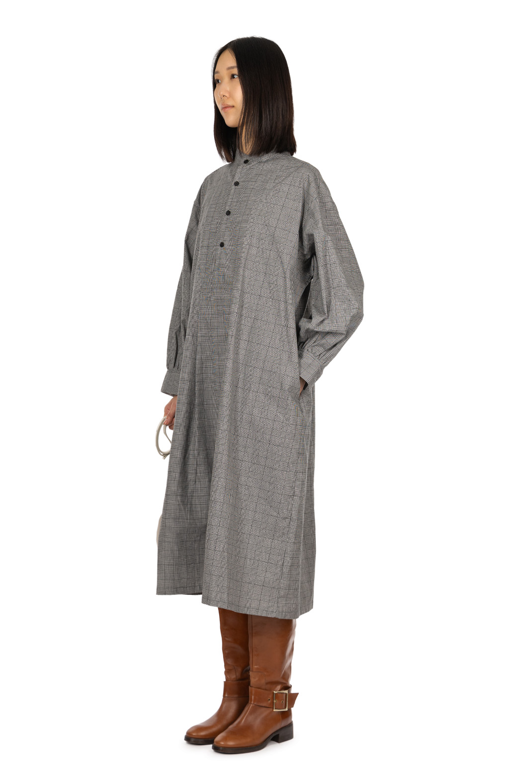 Veritecoeur - Front Yoke Dress - Grey Check