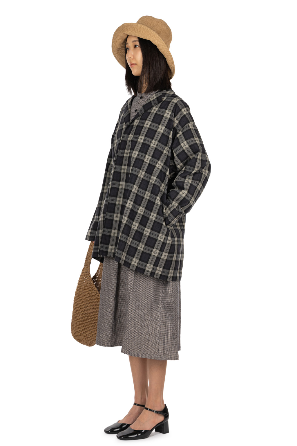 Veritecoeur - Short Coat - Navy Check
