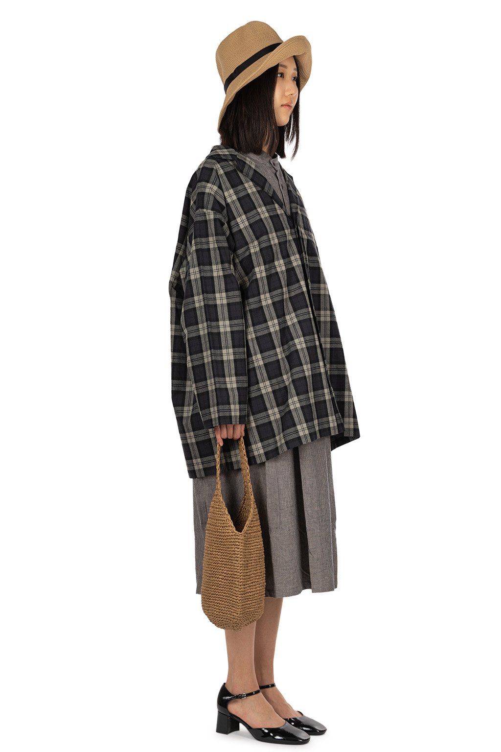 Veritecoeur - Short Coat - Navy Check