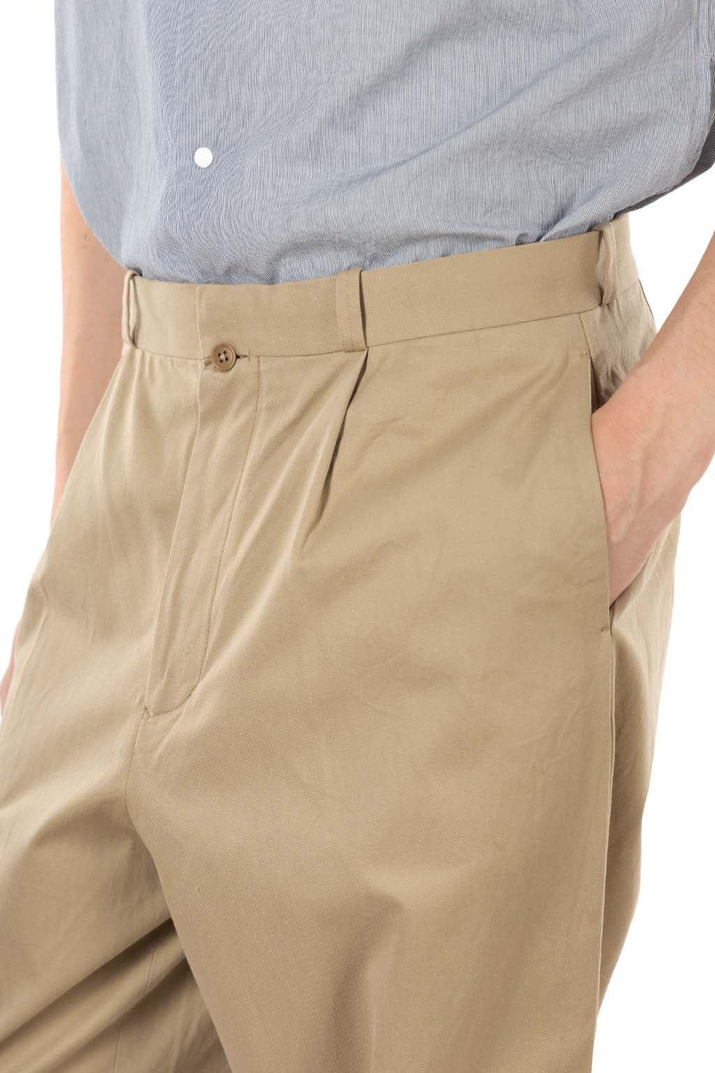 YAECA - Men's Chino Trousers - Tucked Tapered - Khaki