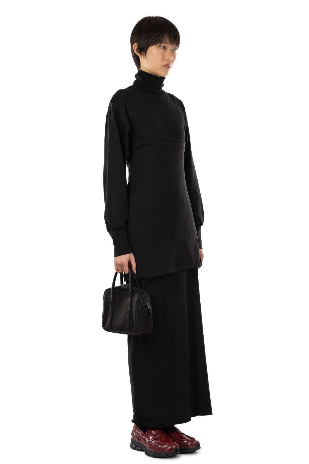 YLEVE - 80/2 High-Twisted Gauze Bare Jersey One Piece - Black