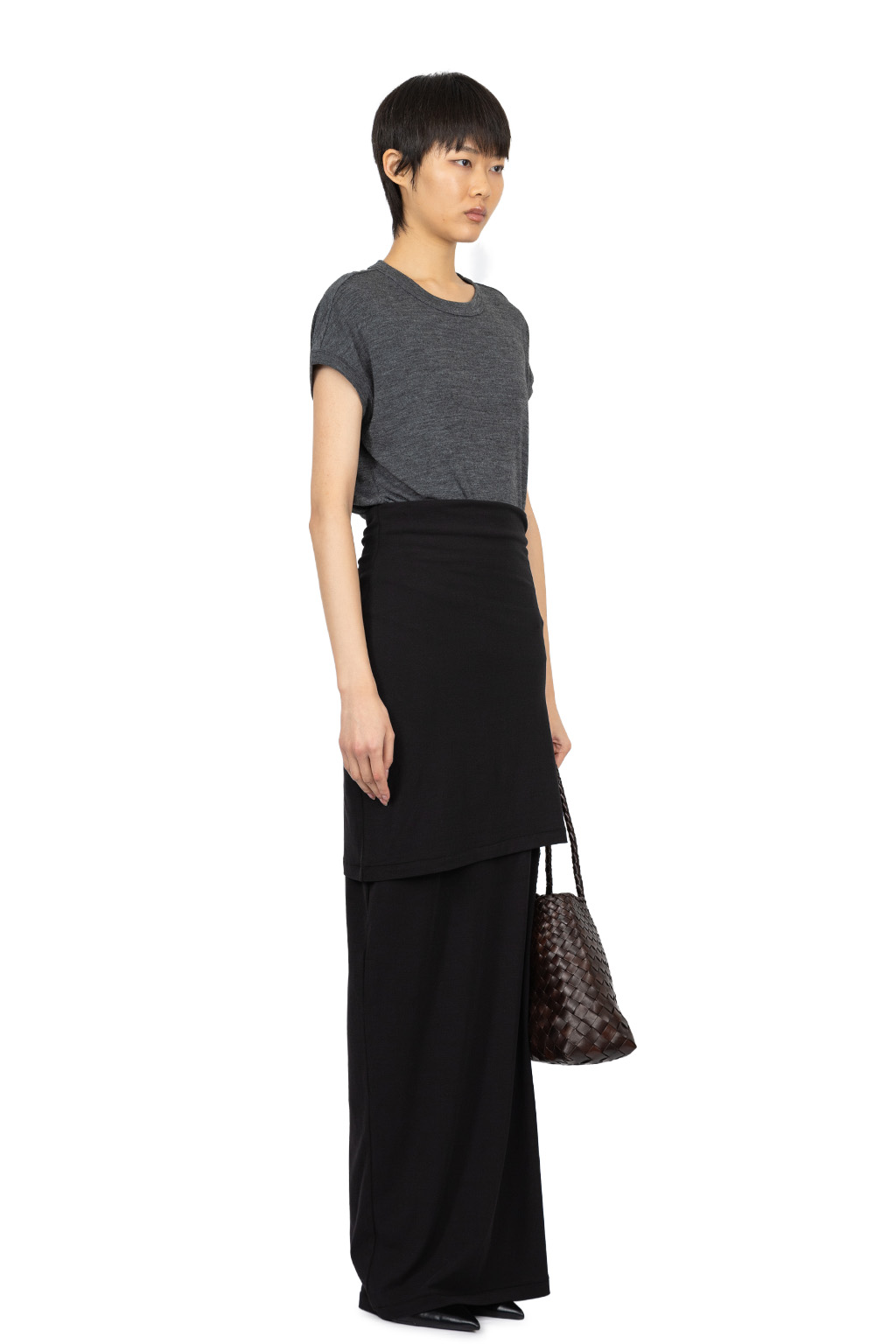 YLEVE - 80/2 High-Twisted Gauze Bare Jersey One Piece - Black