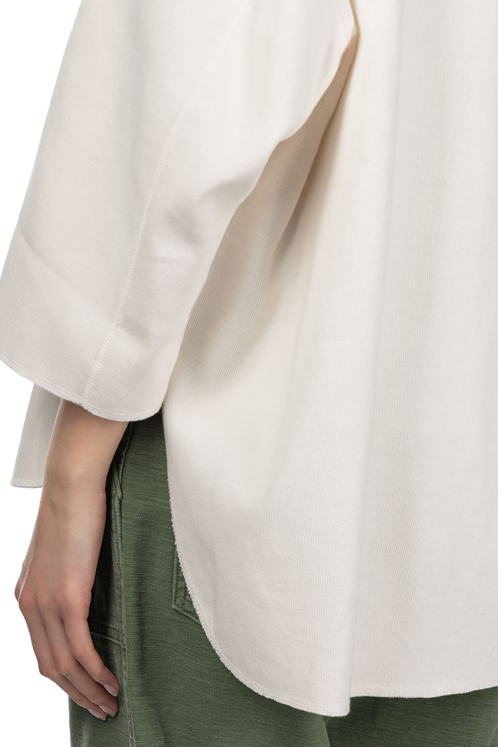 YLEVE - Cotton Rib Pullover Big - Sax
