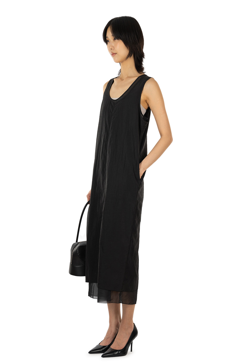 YLEVE - Fibril Layered Dress - Black