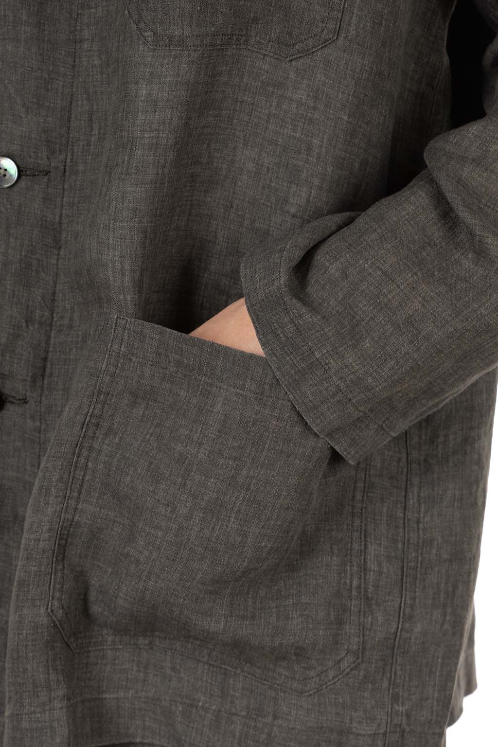 YLEVE - Linen Poplin Jacket - Sumi