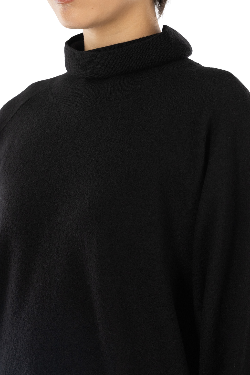 YLEVE - Ultrafine Merino Wool Milled Knit Pullover - Black