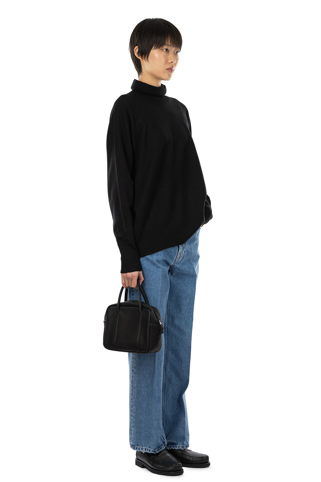 YLEVE - Ultrafine Merino Wool Milled Knit Pullover - Black