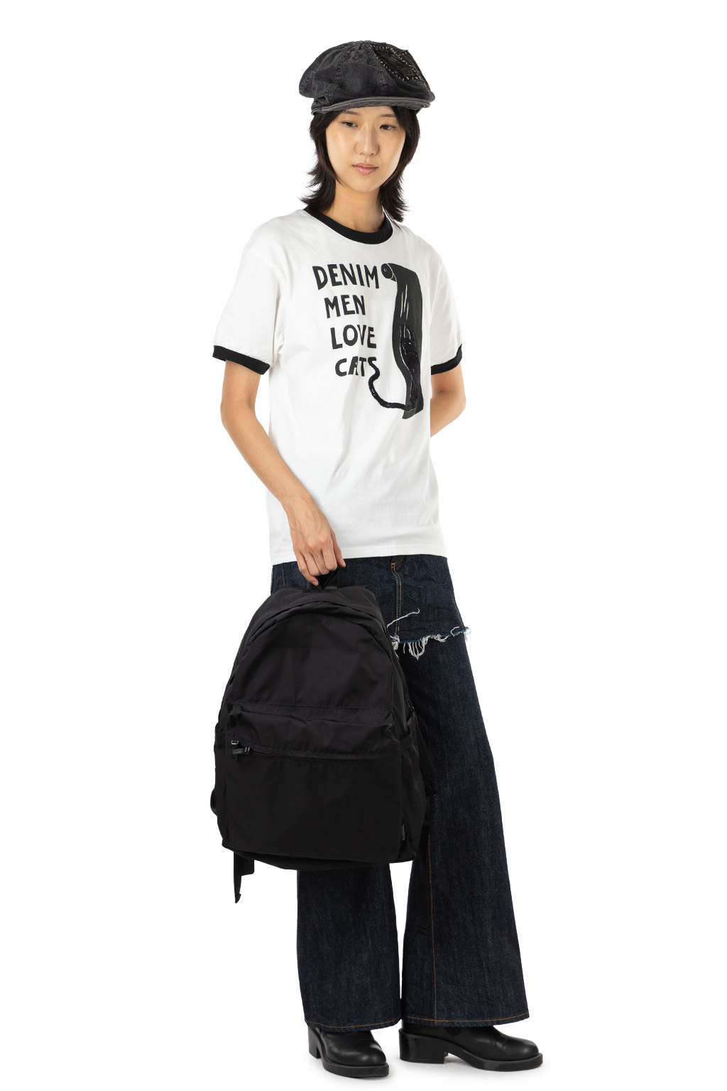 Amiacalva - Gabardine Backpack Single Pocket - Black