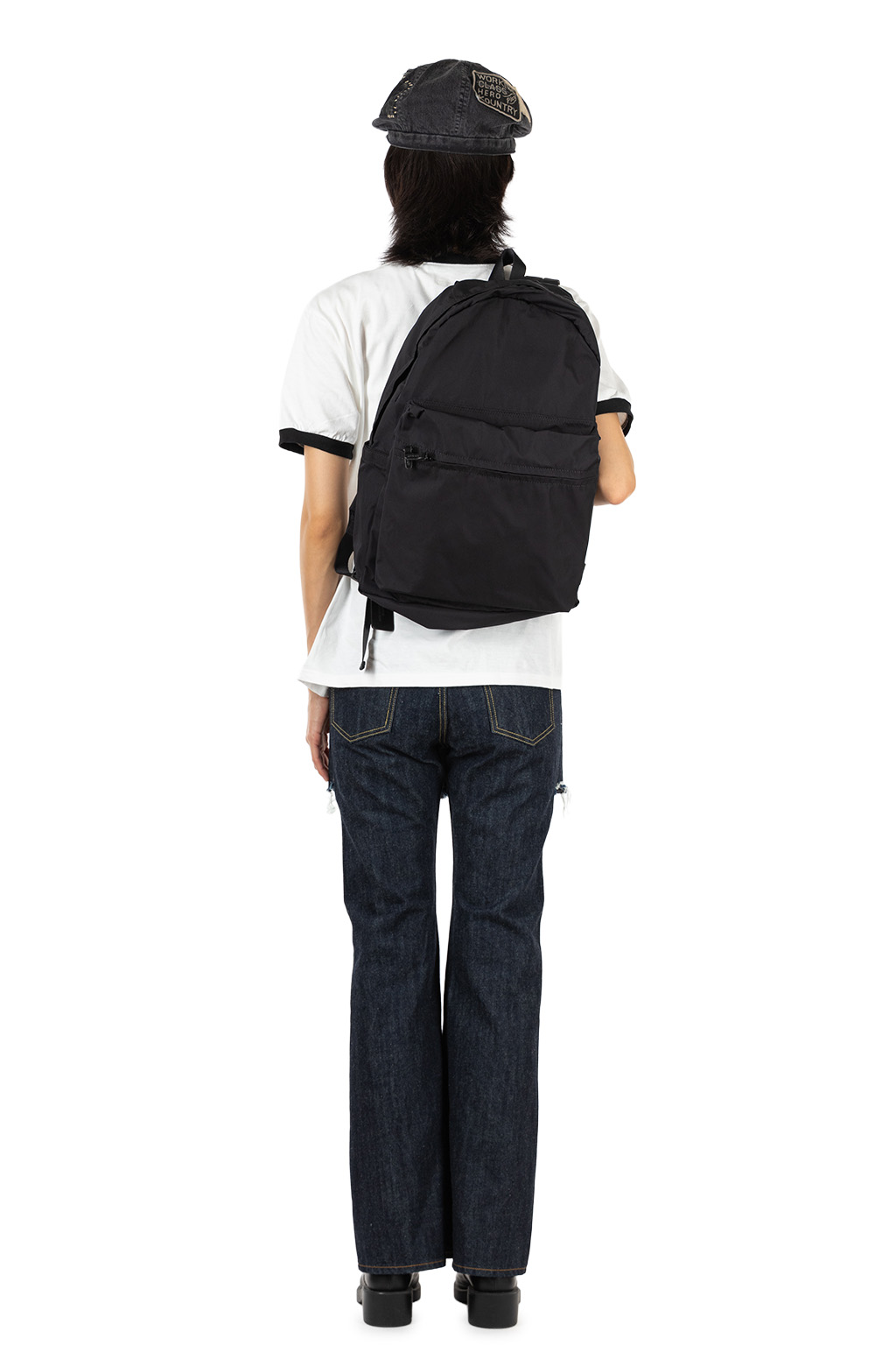 Amiacalva - Gabardine Backpack Single Pocket - Black