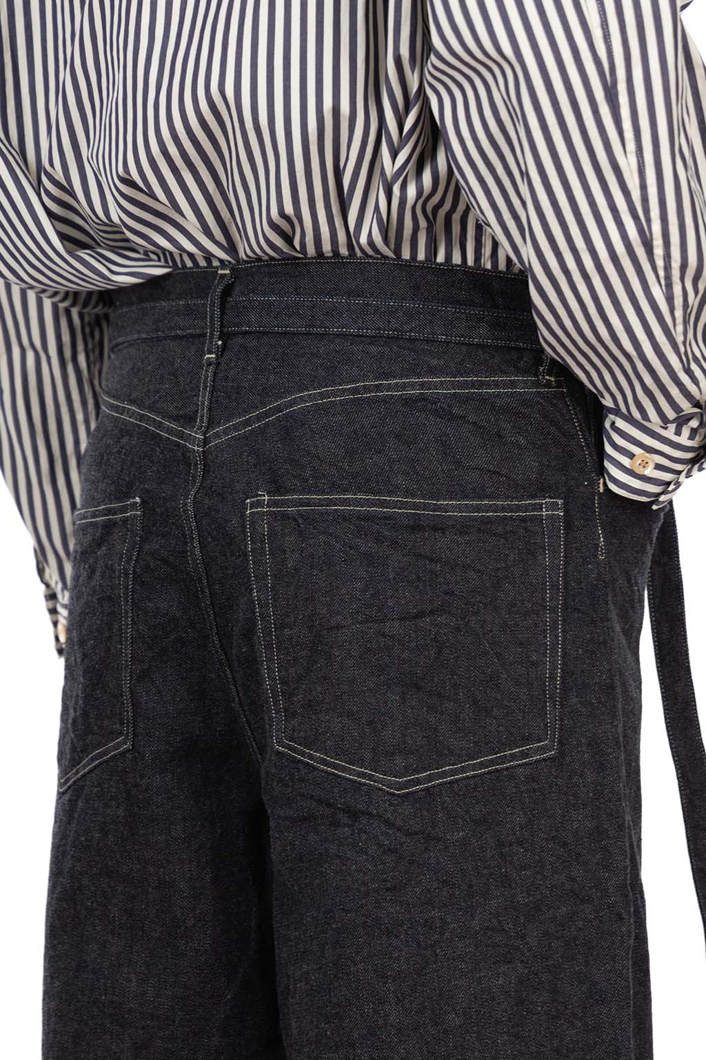 blurhms - 12.9oz Denim Bias Belted Pants - Indigo