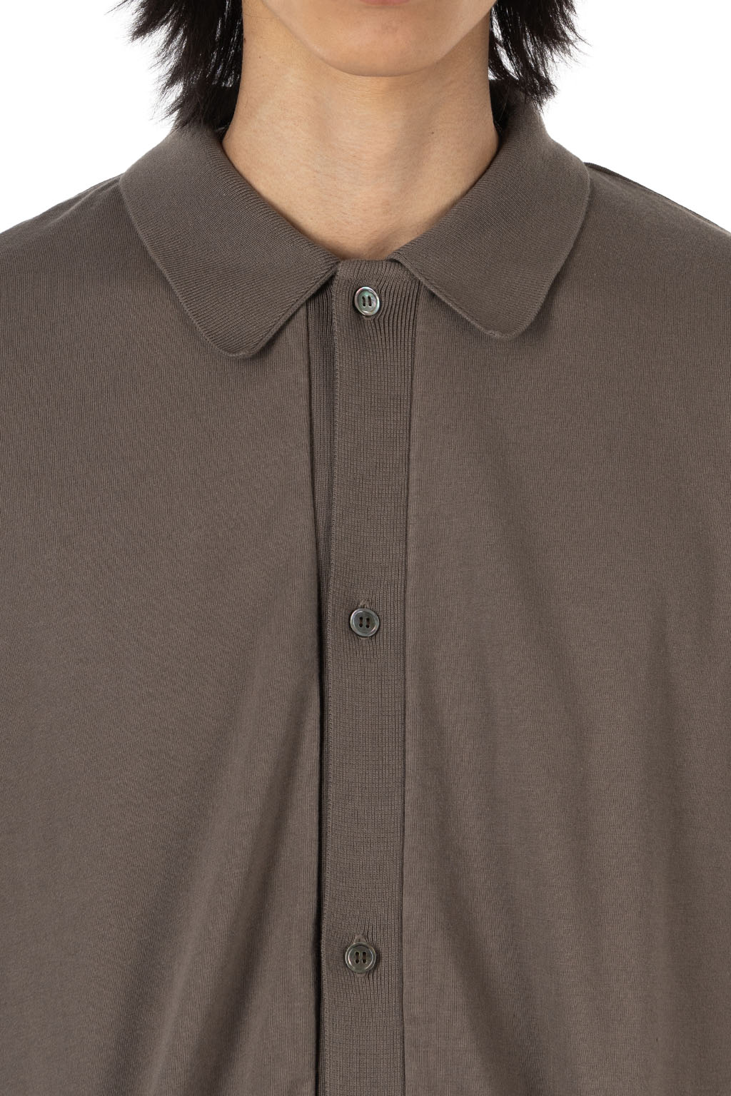 blurhms - Classic Collared Cardigan - Dark Grey