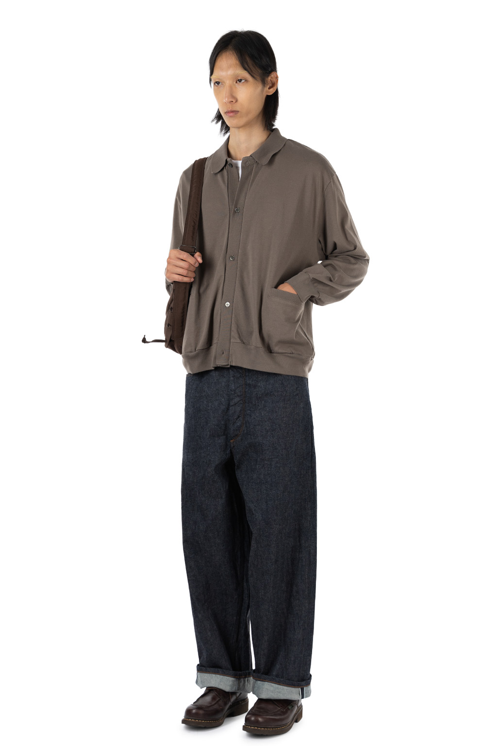 blurhms - Classic Collared Cardigan - Dark Grey