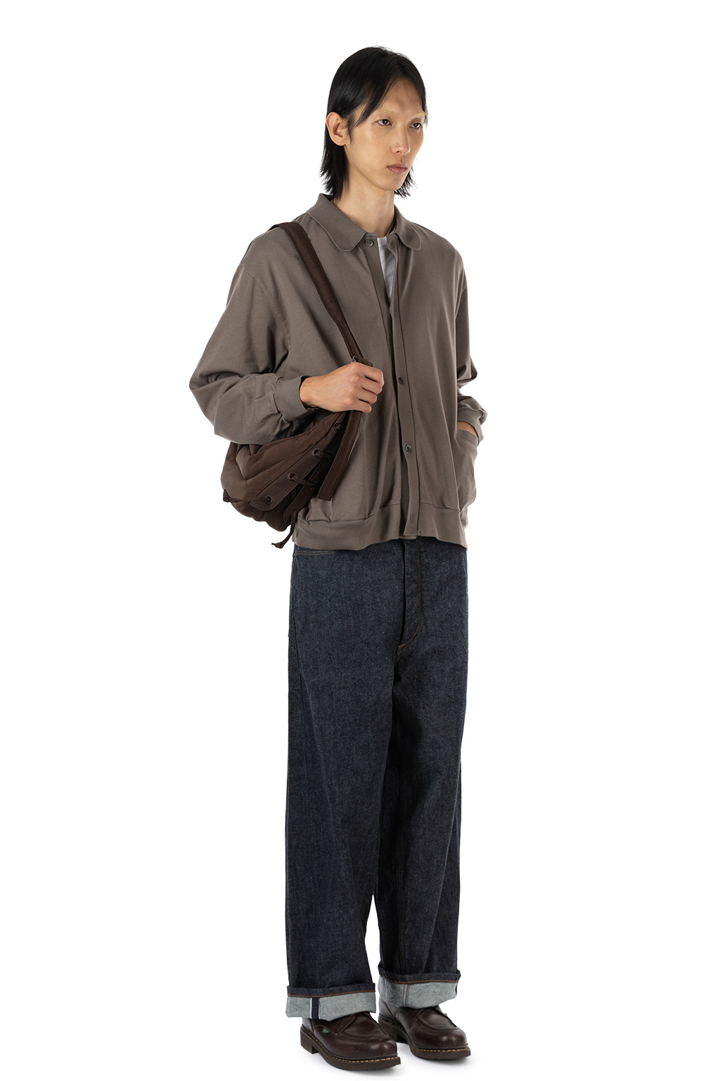 blurhms - Classic Collared Cardigan - Dark Grey