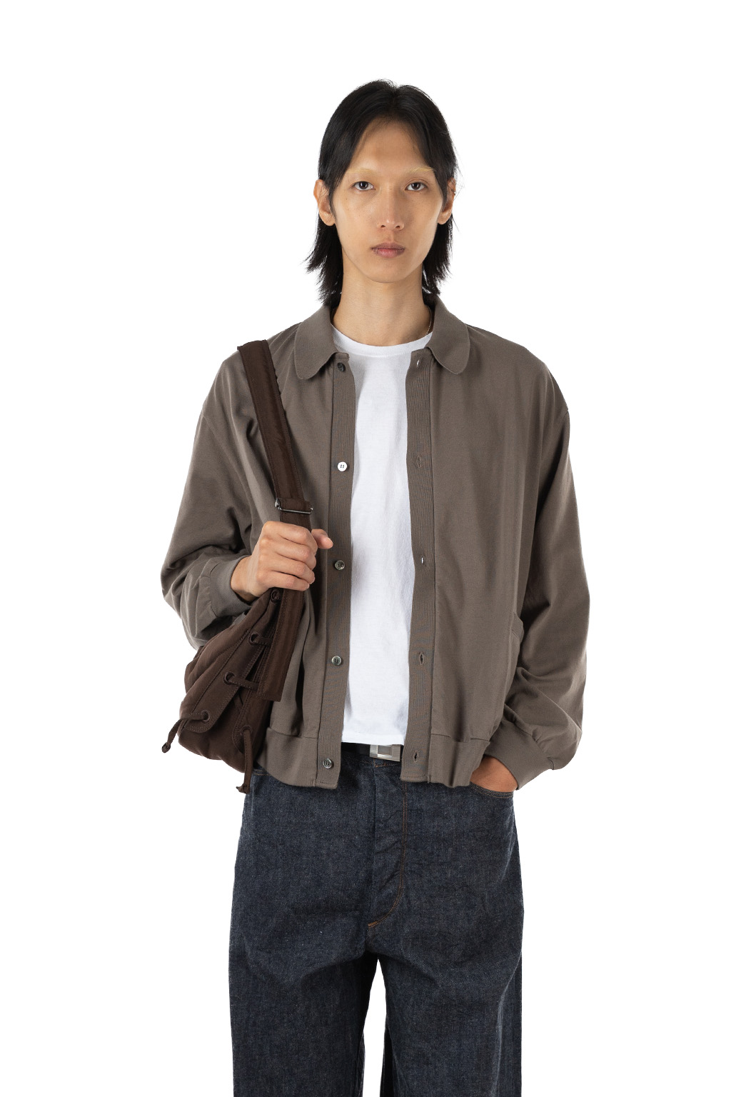 blurhms - Classic Collared Cardigan - Dark Grey