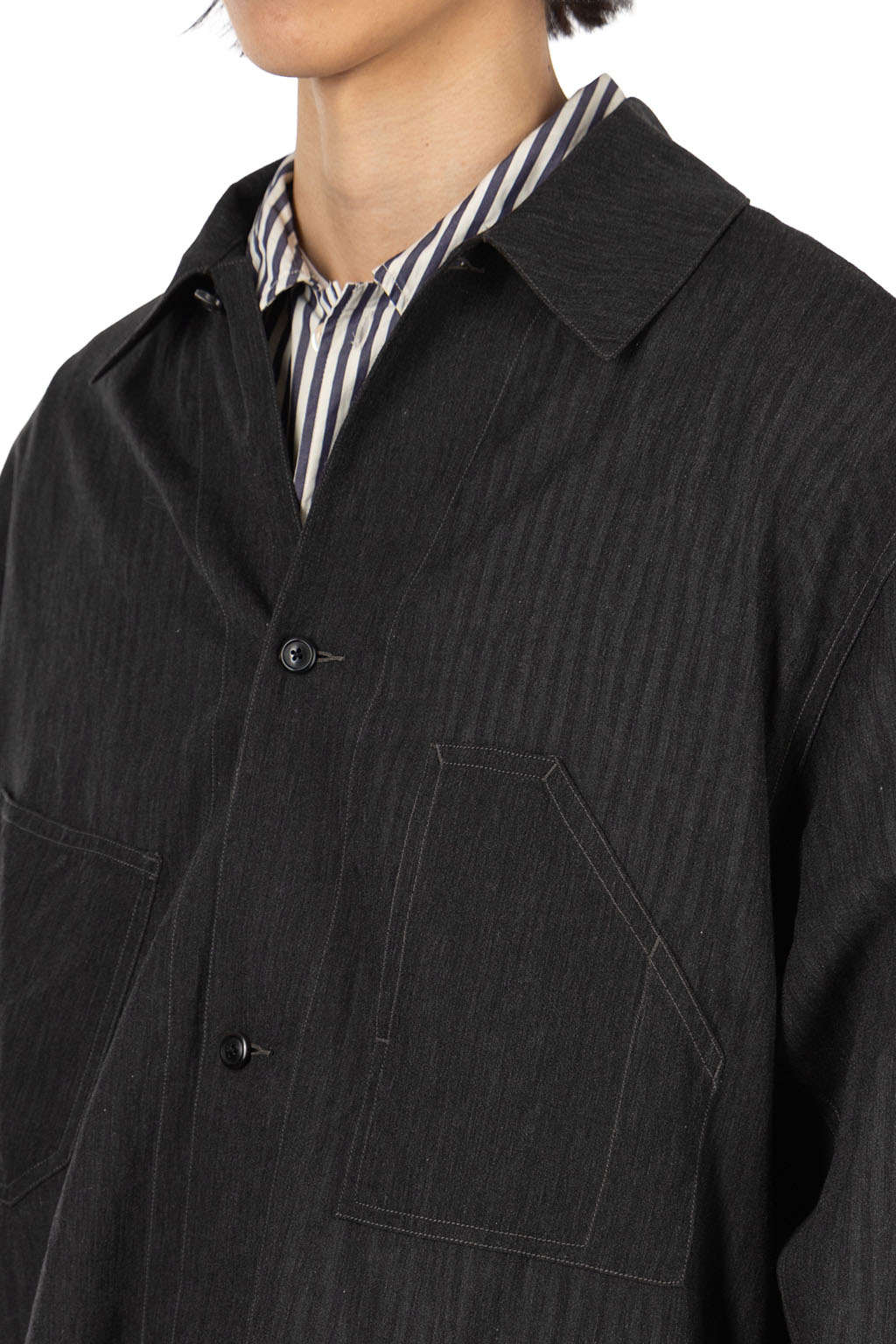 blurhms - Silk-Co Voile Work Jacket - Heather Charcoal