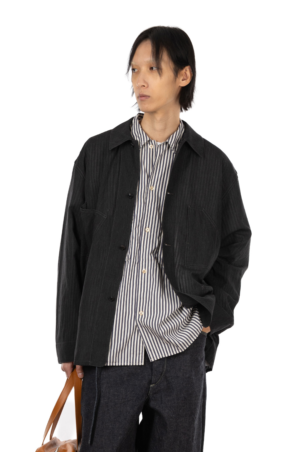 blurhms - Silk-Co Voile Work Jacket - Heather Charcoal