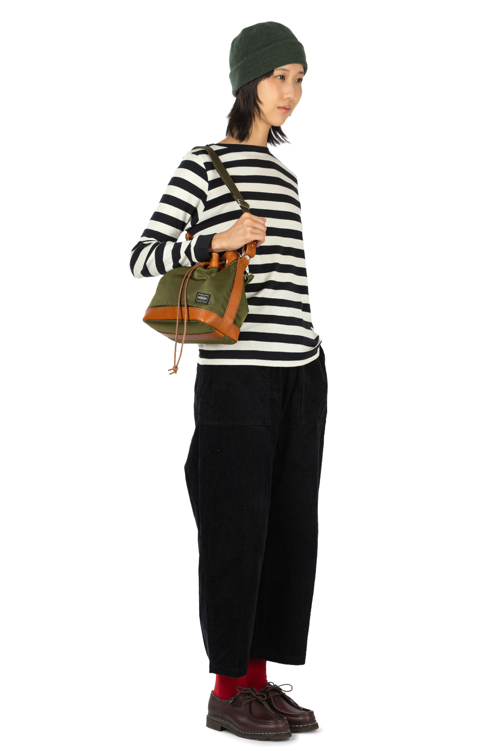 harmonie - Boatneck Cotton Wide Stripe LS Tee - Black