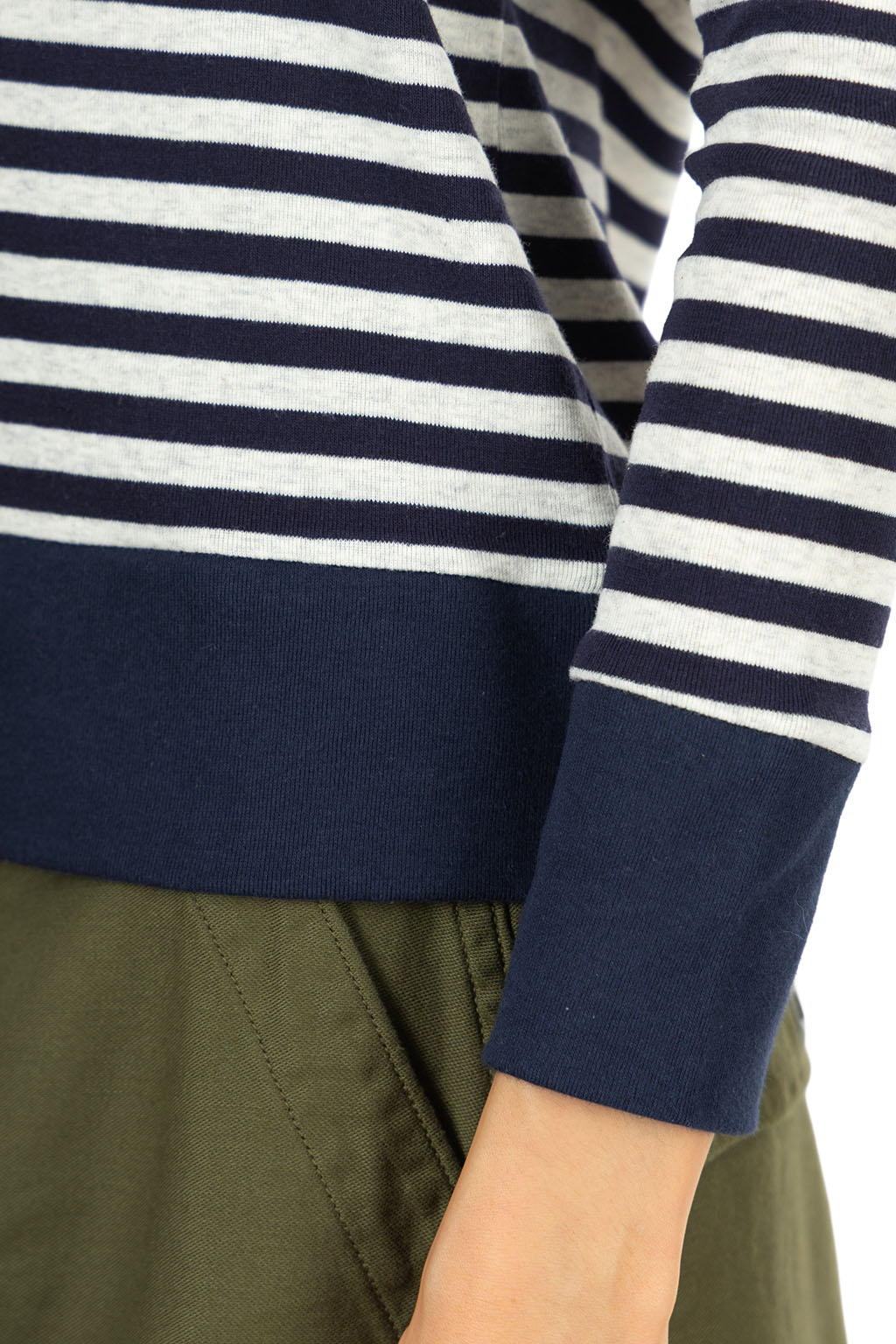harmonie - Border Stripe LS Tee - Navy