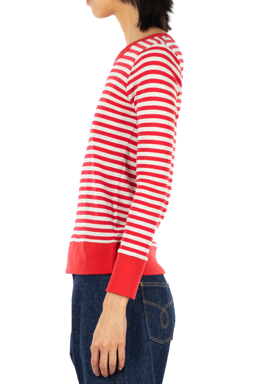 harmonie - Border Stripe LS Tee - Red