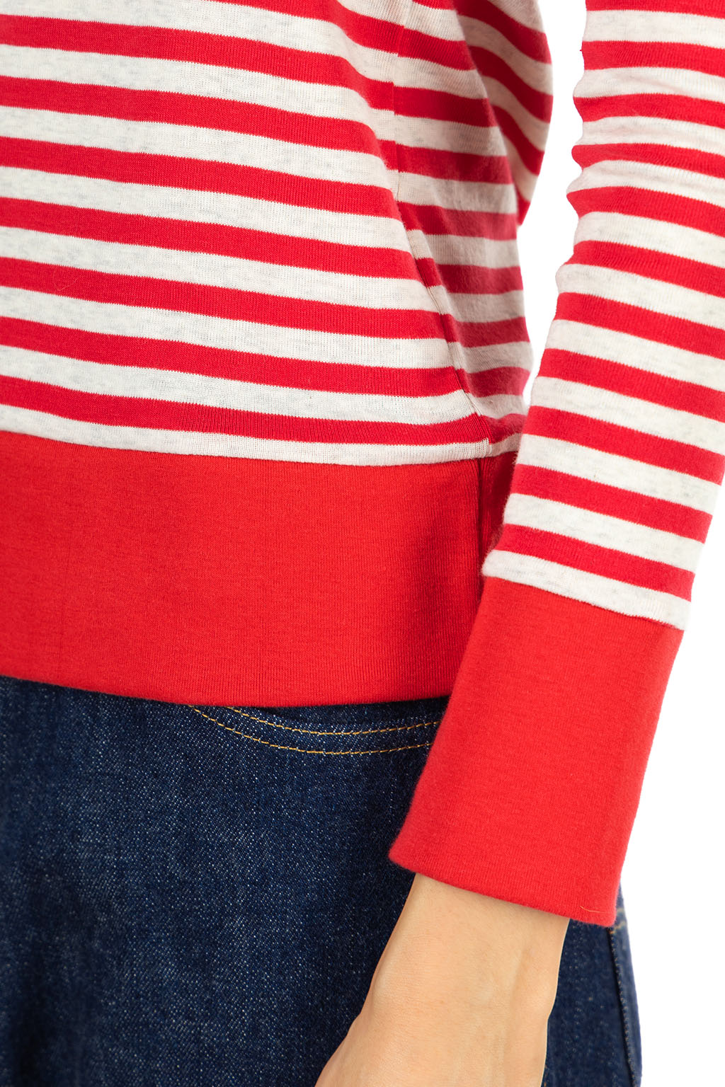 harmonie - Border Stripe LS Tee - Red