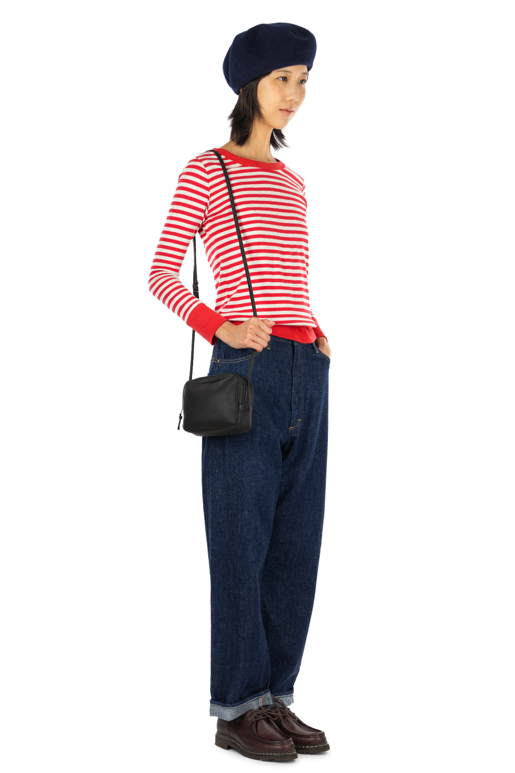harmonie - Border Stripe LS Tee - Red