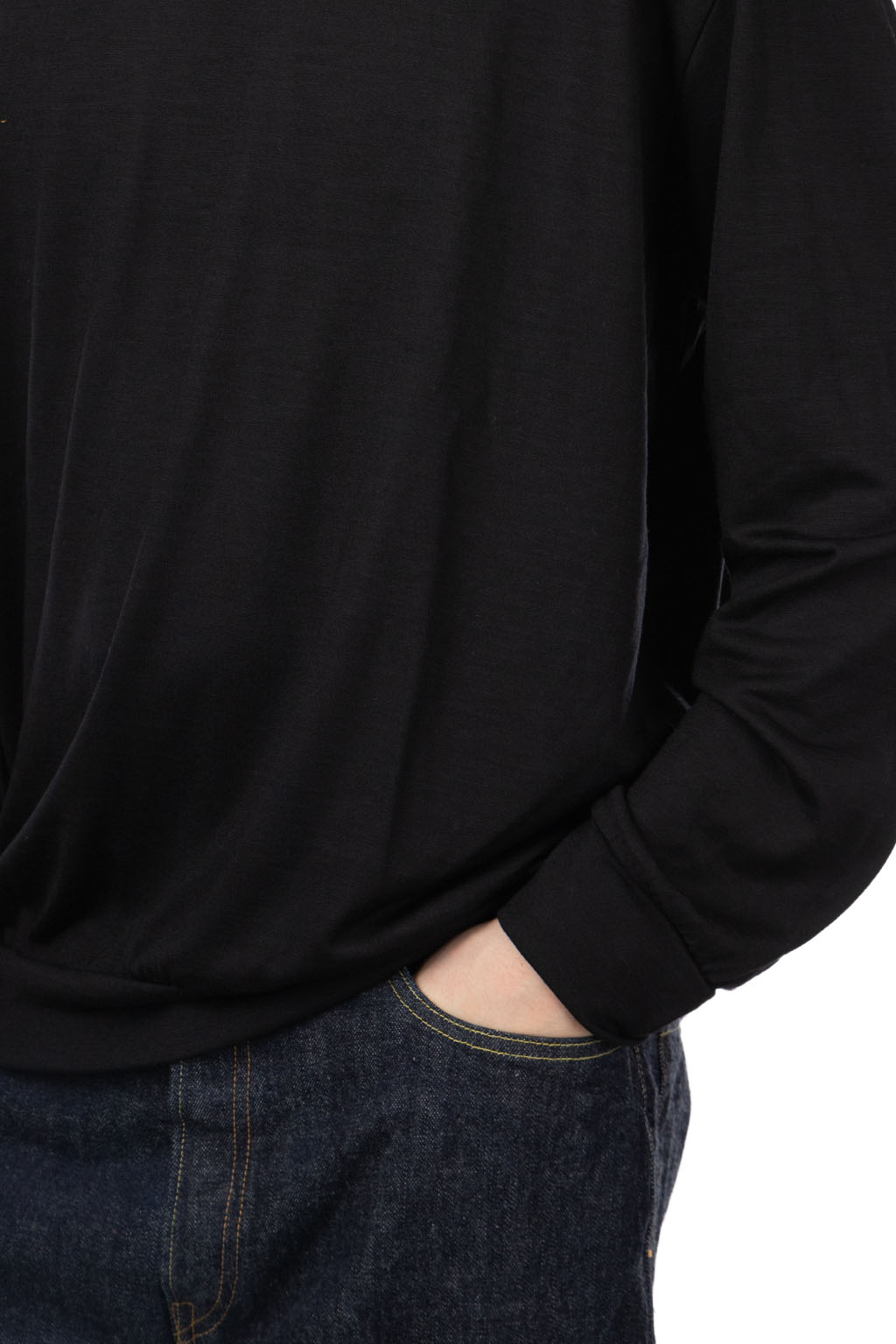 Markaware - Wool Single Jersey Washable Crew Neck - Black