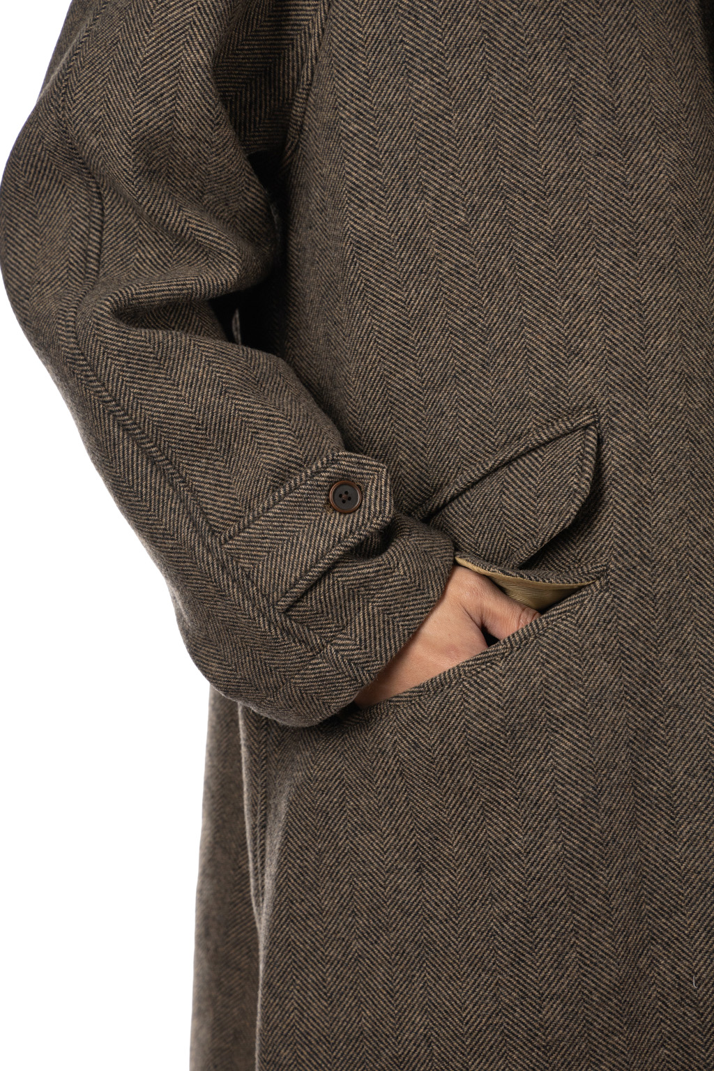 ts(s) - Fly Front Raglan Sleeve Coat - Brown