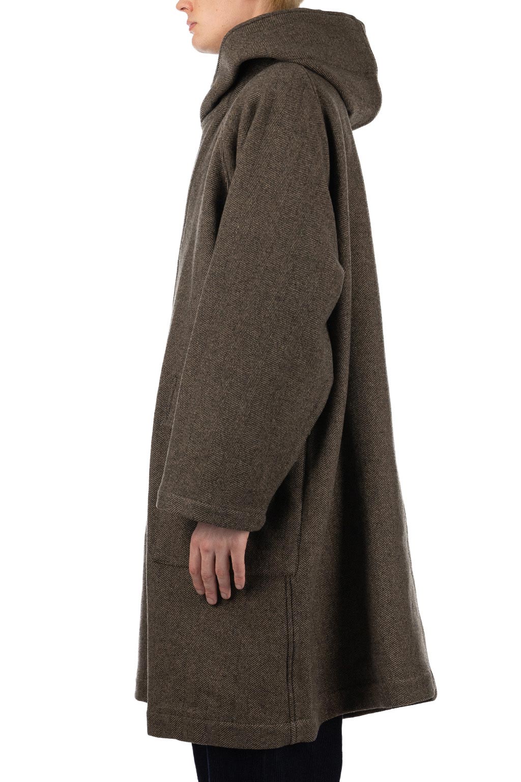 ts(s) - Raglan Sleeve Hooded Easy Coat - Brown