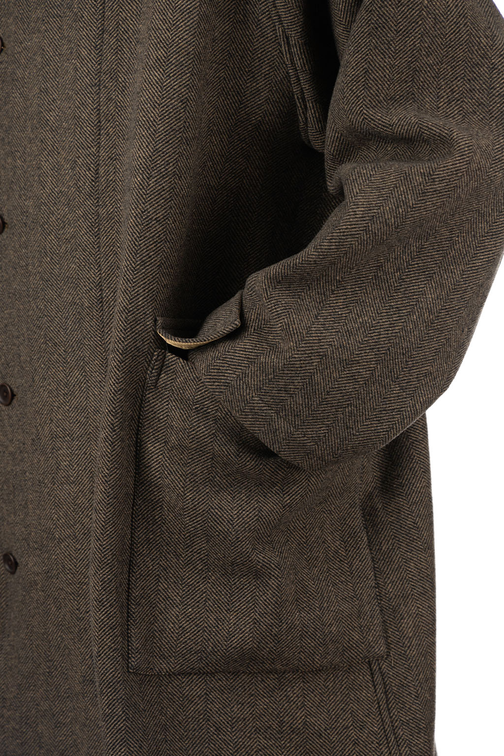 ts(s) - Raglan Sleeve Hooded Easy Coat - Brown