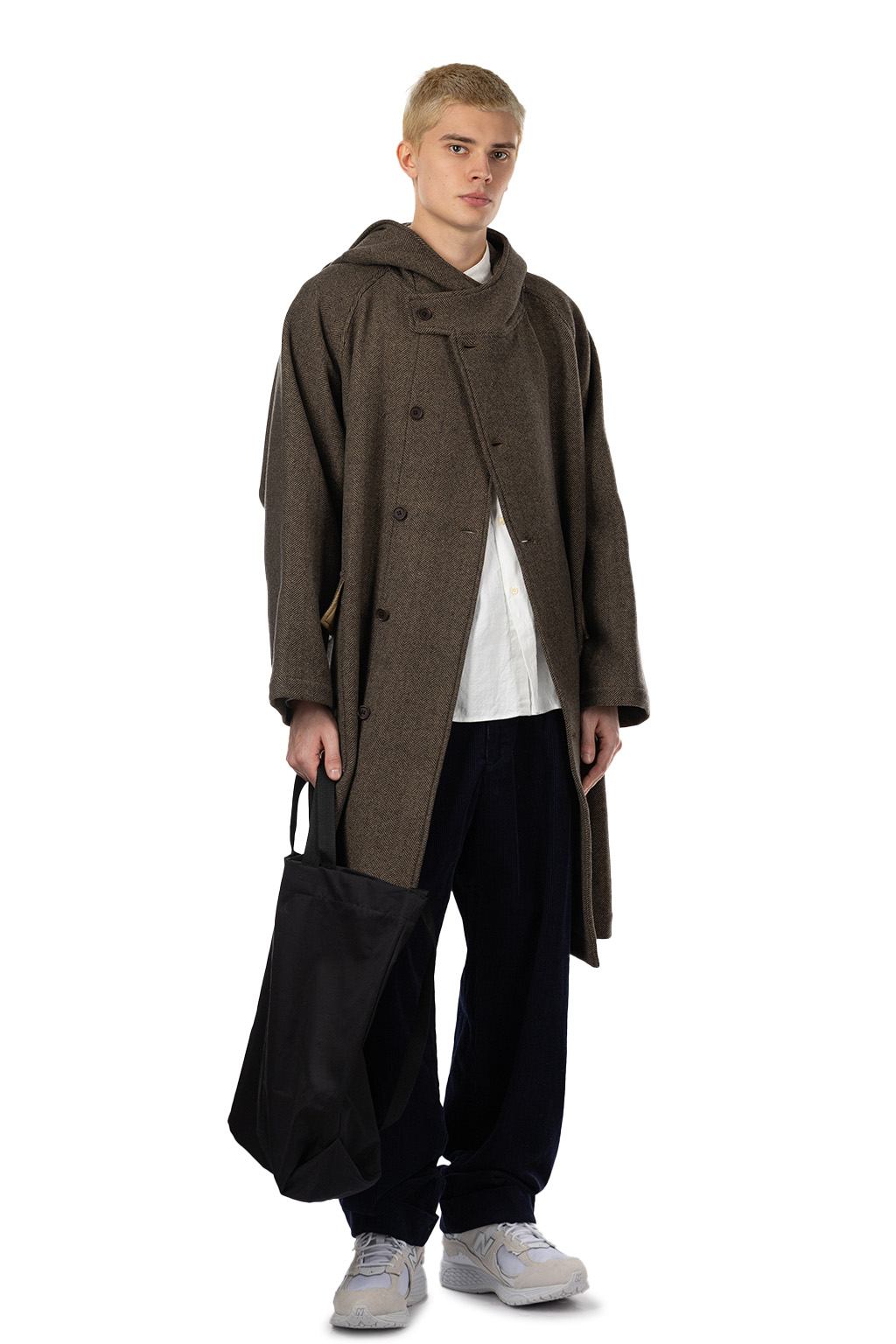 ts(s) - Raglan Sleeve Hooded Easy Coat - Brown
